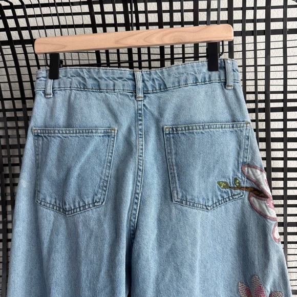 Farm Rio Embroidered Wide Leg Jeans - Picture 8 of 8